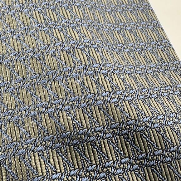 Bugachi Uomo Silk Neck Tie Blue/Beige - Picture 5 of 8
